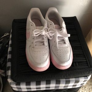 Pink and white Nike